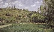 Camille Pissarro Pont de-sac of cattle and more people Schwarz painting
